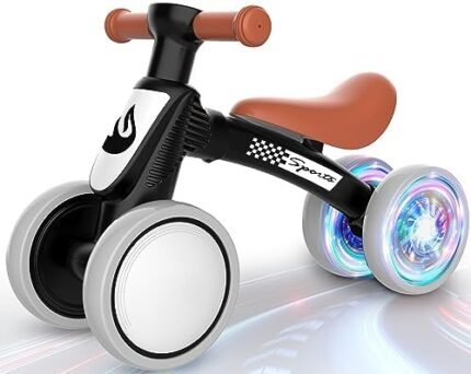 Colorful Lighting Baby Balance Bike Toys for 1 Year Old Boy Gifts, 10-36 Month Toddler Balance Bike, No Pedal 4 Silence Wheels & Soft Seat First Bike, One Year Old Boy Birthday Gift.