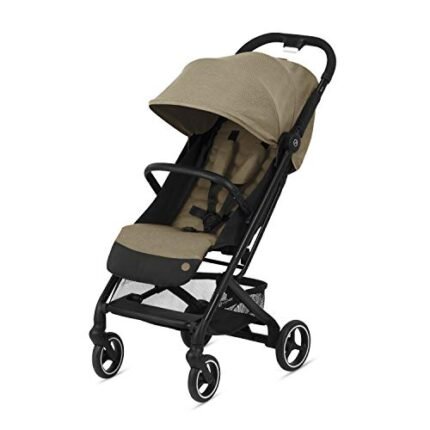 CYBEX Beezy Stroller, Lightweight Baby Stroller, Compact Fold, Compatible with All CYBEX Infant Seats, Stands for Storage, Easy to Carry, Multiple Recline Positions, Travel Stroller, Classic Beige