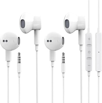 2 Pack with Apple Earbuds 3.5mm Wired Earbuds/Headphones/Earphones Built-in Microphone & Volume Control [Apple MFi Certified] Compatible for iPhone,iPad,iPod,PC,Android Most 3.5mm Audio Devices