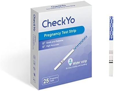 [25Pack]CheckYo Pregnancy Tests Strips: High Accuracy hCG Pregnancy Test Kits for Women at Home Early Detection, Easy & Fast Results-25 Individually Wrapped Strips