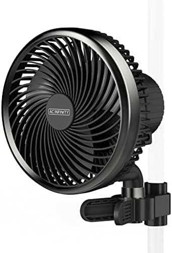 AC Infinity CLOUDRAY S6, Grow Tent Clip Fan 6” with 10-Speeds, EC-Motor, Weatherproof IP-44, Auto Oscillation, Quiet Hydroponics Circulation Cooling