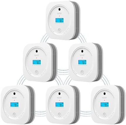 AEGISLINK Interlinked Smoke Carbon Monoxide Detector Combo, Smoke and CO Detector Battery Powered, Wireless Interconnected Smoke and CO Alarm, Digital Display