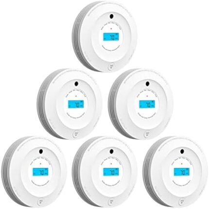 AEGISLINK Smoke and Carbon Monoxide Detector 10-Year Lifespan, Photoelectric Fire Alarm and Electrochemical CO Alarm with Test/Silence Button, with Replaceable Battery, SC240, 6 Pack