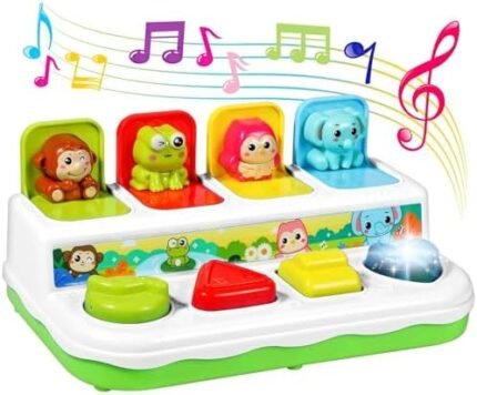 AINOI Baby Toys 6 to 18 Months, Preschool Early Learning Cause and Effect Interactive Infant Toys, Light Musical Pop Up Toys for Kids Toddlers 1-3 Years Old Boys Girls Gifts