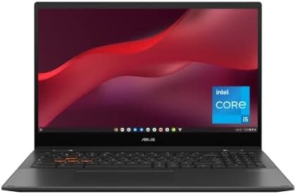 ASUS Chromebook Vibe CX55 Flip, Cloud Gaming Laptop, 15.6" Full HD 144 Hz Touch Display, Intel® Core™ i5-1135G7 Processor, 512GB SSD, 16GB RAM, ChromeOS, Mineral Gray, CX5501FEA-AS562T