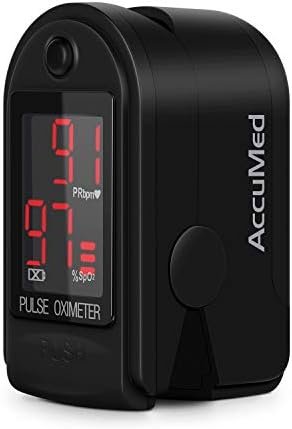 AccuMed CMS-50DL Pulse Oximeter Finger Pulse Blood Oxygen SpO2 Monitor (Black)