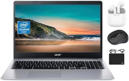 Acer Chromebook 2023 Flagship Laptop Computer Thin Light, 15.6” HD Display, Dual Core Intel Celeron N4020 (Upto 2.80 GHz), 4GB RAM, 64GB eMMC, Webcam, WiFi, Long Battery, Chrome OS+HubxcelAccessory