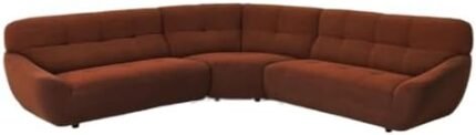 AikanE 113" Large Lamb Fabric Sofa,Tool-Free Assembly.(Dark Orange)