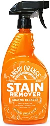 Angry Orange Stain Remover - 32oz Enzyme Pet Cleaner - Dog & Cat Urine Destroyer and Stain Remover - Citrus Spray Cleaning Solution - Puppy Supplies