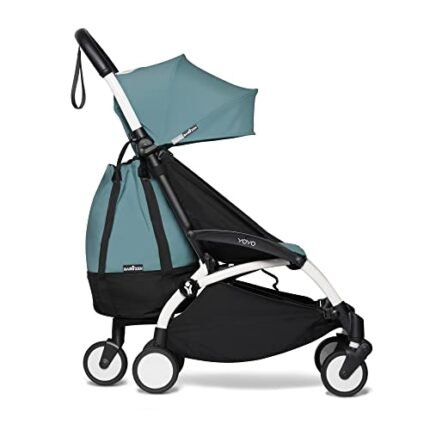 BABYZEN YOYO2 Stroller + YOYO Bag - Includes White Frame, Aqua Seat Cushion, Aqua Canopy, Aqua YOYO Bag, Wheel Base & Hooks - Suitable for Children Up to 48.5 Lbs