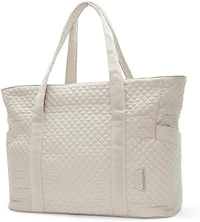 BAGSMART Large Tote Bag For Women, School Shoulder Bag Top Handle Handbag with Yoga Mat Buckle for Gym, Work, Travel, College