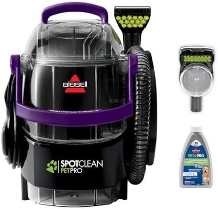 BISSELL SpotClean Pet Pro Portable Carpet Cleaner, 2458, Grapevine Purple, Black, Large