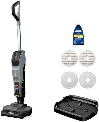 BISSELL® SpinWave® + Vac Cordless, 2-in-1 Vacuum Plus Spinning Steam Mop, Lay-Flat Maneuverability, 90º Edge Cleaning, Hard Floor Sanitize Formula Included