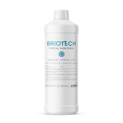 BRIOTECH Pure Hypochlorous Acid Spray, Multi Purpose Topical Body & Facial Mist, Eyelid Cleanser, Support Against Irritation & Redness Relief, Dry Skin & Scalp Treatment, 1 Liter