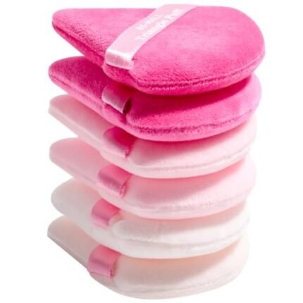 BS-MALL BS-MALL Triangle Powder Puff Face Makeup Sponge Soft Triangle Powder Puffs for Loose Powder Body Powder Cosmetic Foundation Sponge Pack of 7 (A-Pink)