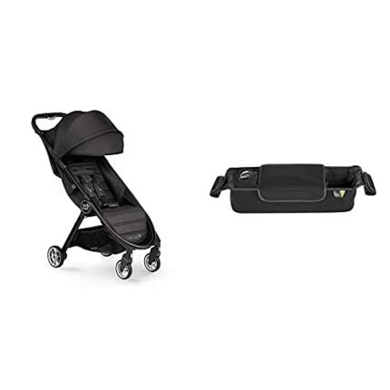 Baby Jogger City Tour 2 Single Stroller, Jet with Baby Jogger Parent Stroller Console, Black