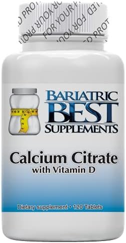 Bariatric Calcium Citrate with Vitamin D3 – Specially Formulated for Post-Bariatric Surgery - Easily Dissolvable for Fast & Effective Absorption - Made in The USA - 600mg, 120 Tablets per Bottle