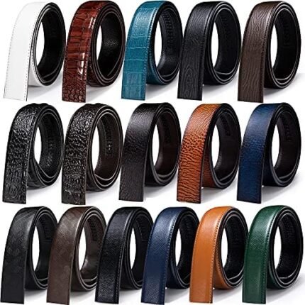 Barry.Wang Mens Buckle Belt Only Designer Multi Buckle Nickel Free Belt Set 6Pieces Business with Gift