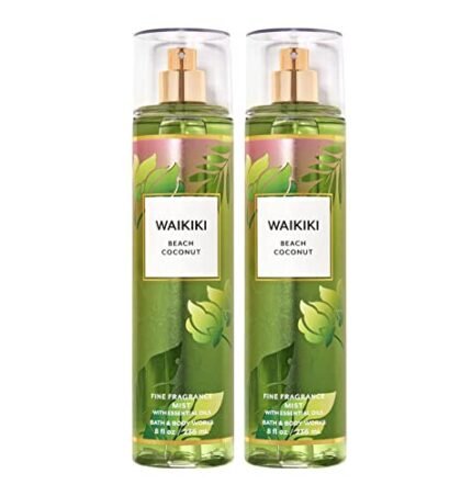 Bath & Body Works and Waikiki Beach Coconut Fine Fragrance Spray Mist Perfume Gift Set - Value Pack Lot of 2 (Waikiki Coconut), 4 Ounce (Pack 2), 8.0 fluid_ounces, 1.15 pounds