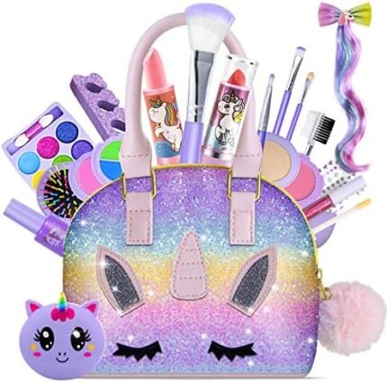 Beayuck Kids Makeup Kit for Girl-Kids Makeup Girl Toys, Girl Makeup Sets Kids Toys Makeup Sets Little Girl Toddler Children Princess Christmas Birthday Gift Toys 3-12 Years Old Girl