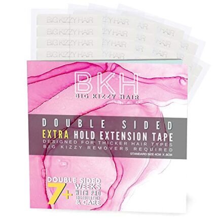 Big Kizzy Hair Extensions Tape - Extra Hold Double Sided - Fits Most Tape in Hair Extensions, 4cm x .8cm Tape for Extensions, Professional Extension Tape