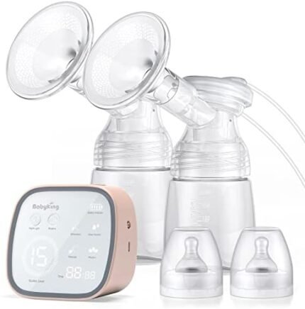 Breast Pump, BabyKing Electric Breast Pump with 3 Modes & 15 Levels, Pain Free Strong Suction Power Touch Panel High Definition Display, Ultra-Quiet Rechargeable for Travel & Home