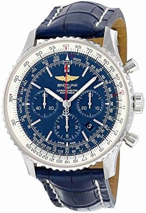 Breitling Navitimer 01 Chronograph Automatic Blue Dial Blue Leather Mens Watch AB012721-C889BLCD