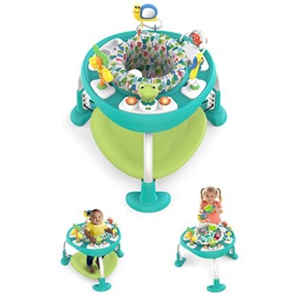 Bright Starts Bounce Bounce Baby 2-in-1 Activity Center Jumper & Table - Playful Pond (Green), 6 Months+