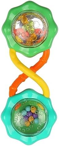 Bright Starts Rattle & Shake Barbell Toy, Ages 3 Months and Up Green