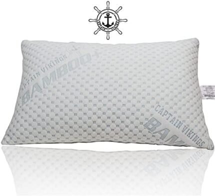 CAPTAIN VIKINGS Cooling Pillow Set of 2 - King Size Shredded Memory Foam Bamboo Pillows with Removable Cover, Breathable King Size Pillows Washable Bed Pillow, Adjustable Cooling Pillows