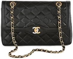 CHANEL Women's Pre-Loved Black Lamb Paris Ltd 10" Bag