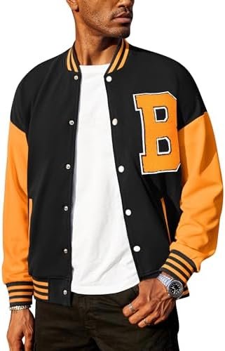 COOFANDY Men's Varsity Jacket Regular Fit Casual Letterman Baseball Bomber Jackets