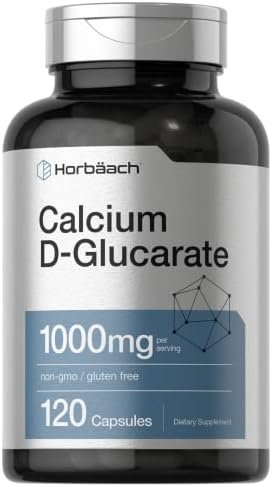 Calcium D-Glucarate 1000mg | 120 Capsules | Non-GMO, Gluten Free Supplement | by Horbaach