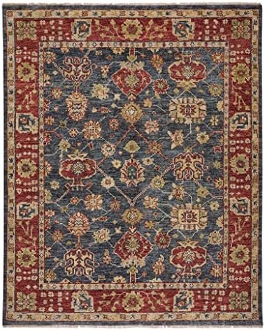 Capel Rugs Charleigh-Peshawar Blue Red 5' x 8' Rectangle Hand Knotted Rug