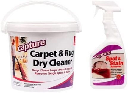 Capture Carpet & Rug Dry Cleaner w/Resealable lid (4 Pound) Spot and Stain Remover Carpet, Couch, Sofa Cleaner (32 oz) Bundle