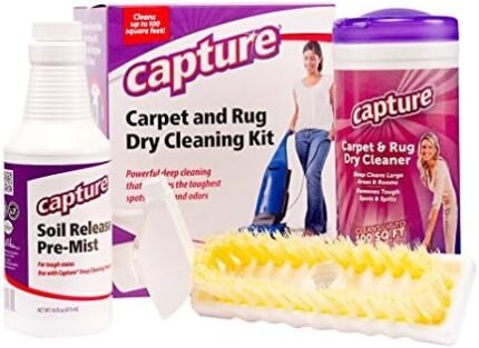 Capture Carpet Total Care Kit 100 - Home Couch and Upholstery, Car Rug, Dogs & Cats Pet Carpet Cleaner Solution - Strength Odor Eliminator, Stains Spot Remover, Non Liquid & No Harsh Chemical