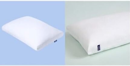 Casper Sleep Essential Cooling Pillow, Standard, White & Sleep Original Pillow for Sleeping, Standard, White