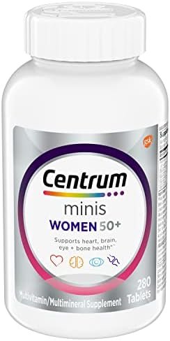 Centrum Minis Silver Women's Multivitamin for Women 50 Plus, Multimineral Supplement with Vitamin D3, B Vitamins, Non-GMO Ingredients, Supports Memory and Cognition in Older Adults - 280 Ct