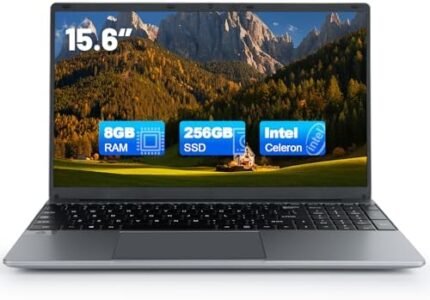 Chicbuy Laptop Computer, Intel Celeron N5095 Processors, 8GB RAM, 256GB SSD, 15.6" Laptop with 1366 * 768 IPS Display, Webcam, USB 3.0, Type-C,Mini-HDMI, Bluetooth 4.2, 2.4/5G WiFi