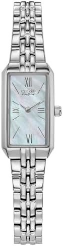 Citizen Ladies' Eco-Drive Classic Dress Corso Stainless Steel Rectangle Watch, 2-Hand, Jewelry Clasp