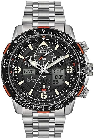 Citizen Men's Promaster Air Skyhawk Eco-Drive Pilot Watch, Atomic Timkeeping Technology, Chronograph, Power Reserve Indicator, Ana-digi Display, Luminous Hands and Markers, Anti-Reflective Crystal