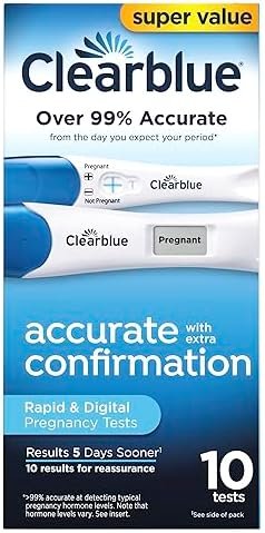 Clearblue Pregnancy Test Combo Pack, 10ct - Digital with Smart Countdown & Rapid Detection - Super Value