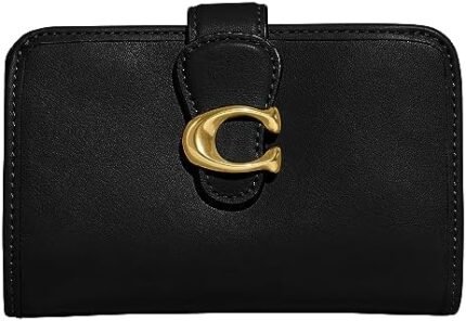 Coach Women's Smooth Leather Tabby Medium Wallet, B4/Black, One Size