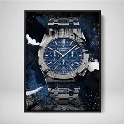 DEVICI Audemars Píguet Royal Oak Chronograph inspired Framed Audemars Píguet Canvas Art - Framed Motivational Wall Art Audemars Píguet Watches For Men Framed Art Posters & Prints