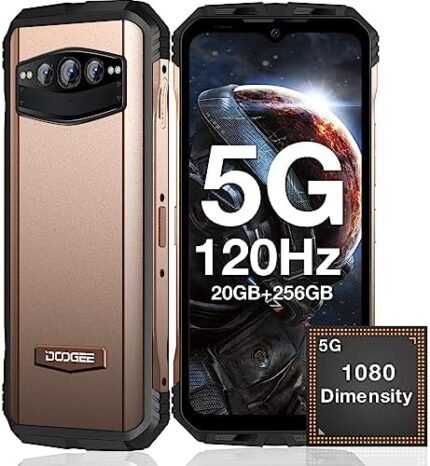 DOOGEE V30T 2023 5G Unlocked Smartphone, 20GB+256GB Rugged Smartphone, 66W/10800mAh Battery Cell Phone, 120Hz 6.58" 108MP Camera Rugged Phone, Dual Speakers, Night Vision, IP68 Waterproof, NFC, OTG