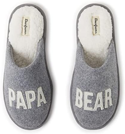 Dearfoams Men's Gifts for Men Matching Christmas Papa Bear Slipper