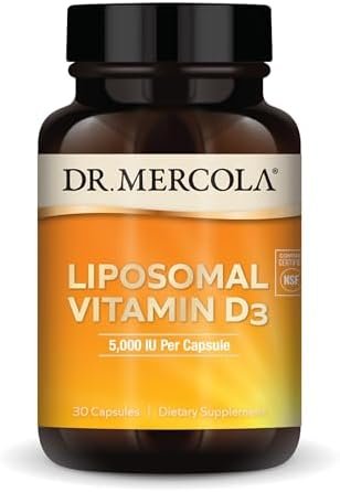 Dr. Mercola, Liposomal Vitamin D3 Dietary Supplement, 5,000 IU, 30 Servings (30 Capsules), Supports Heart and Immune Health, Non GMO, Soy Free, Gluten Free