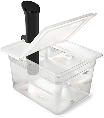 EVERIE Sous Vide Container 12 Quart EVC-12 with Collapsible Hinged Lid Compatible with Anova Nano or AN500-US00 or Anova Pro 3.0, Also Fits Instant Pot