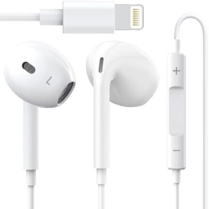 Earbuds Wired for iPhone Lightning Headphones Corded Earphones with Microphone and Controller [MFi Certified] No Bluetooth Compatible with iPhone 14/13/12/11 Pro Max/XR/X/SE/8P/8/7P/7-All iOS System