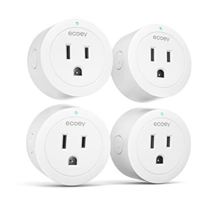 Ecoey Smart Plug - Smart Home Wi-Fi Outlet with Timing and Appointment Function, Smart Plugs with Alexa and Google Home for Voice Control, Familywell Pro/Tuya APP, ETL Listed, GW2001, 4 Packs